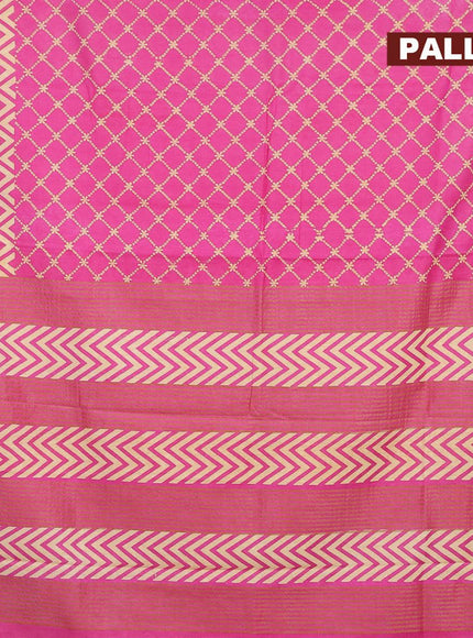 Bhagalpuri saree pink with allover prints and silver zari woven border - {{ collection.title }} by Prashanti Sarees