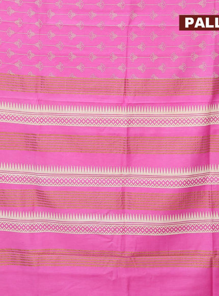 Bhagalpuri saree pink with allover prints and zari woven border - {{ collection.title }} by Prashanti Sarees