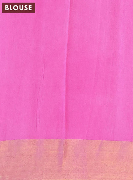 Bhagalpuri saree pink with allover prints and zari woven border - {{ collection.title }} by Prashanti Sarees