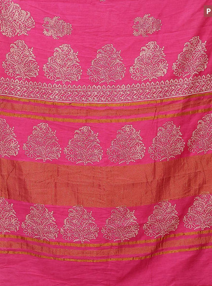 Bhagalpuri saree pink with butta prints and zari woven border - {{ collection.title }} by Prashanti Sarees