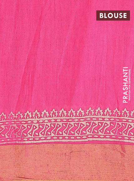 Bhagalpuri saree pink with butta prints and zari woven border - {{ collection.title }} by Prashanti Sarees