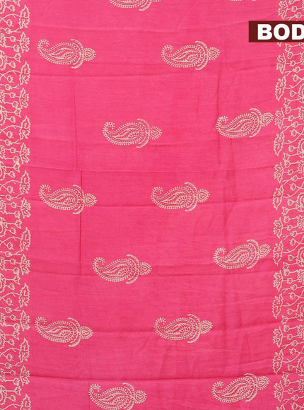 Bhagalpuri saree pink with paisley butta prints and zari woven border - {{ collection.title }} by Prashanti Sarees