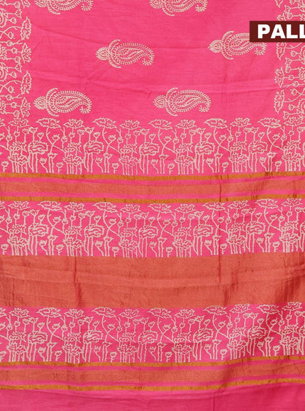 Bhagalpuri saree pink with paisley butta prints and zari woven border - {{ collection.title }} by Prashanti Sarees