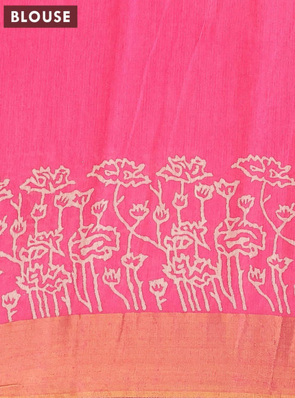 Bhagalpuri saree pink with paisley butta prints and zari woven border - {{ collection.title }} by Prashanti Sarees