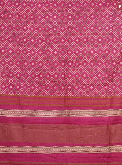 Bhagalpuri saree purple with allover bandhani prints and silver zari woven border - {{ collection.title }} by Prashanti Sarees