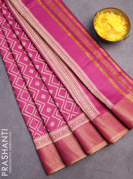 Bhagalpuri saree purple with allover bandhani prints and zari woven border - {{ collection.title }} by Prashanti Sarees