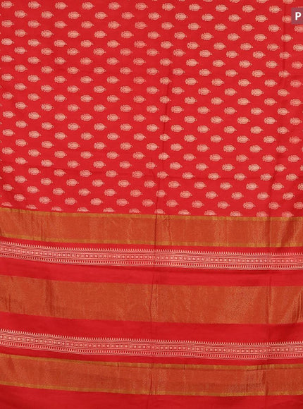 Bhagalpuri saree red with allover butta prints and zari woven border - {{ collection.title }} by Prashanti Sarees