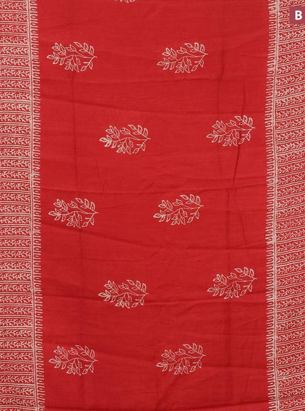 Bhagalpuri saree red with butta prints and zari woven border - {{ collection.title }} by Prashanti Sarees