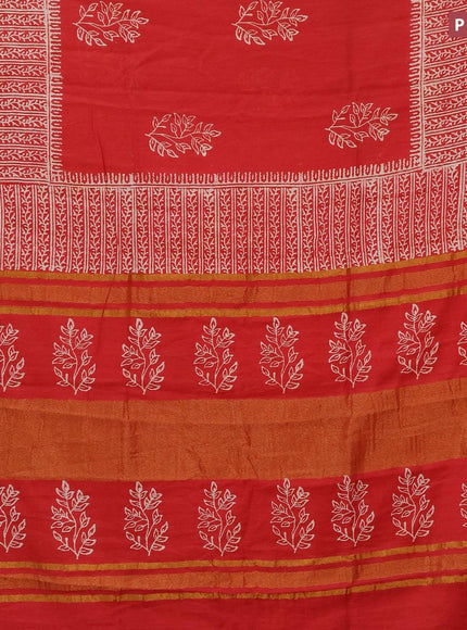 Bhagalpuri saree red with butta prints and zari woven border - {{ collection.title }} by Prashanti Sarees