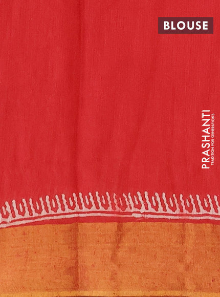 Bhagalpuri saree red with butta prints and zari woven border - {{ collection.title }} by Prashanti Sarees