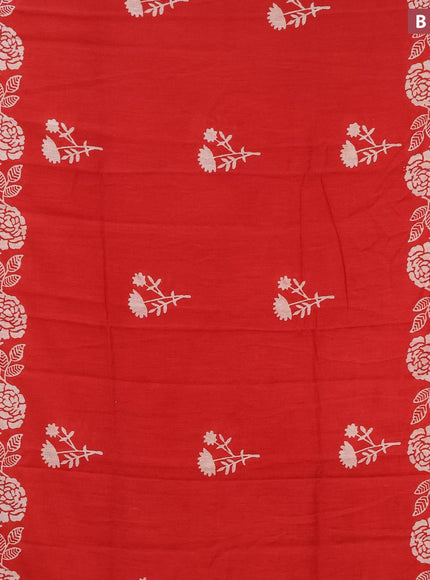 Bhagalpuri saree red with floral butta prints and zari woven border - {{ collection.title }} by Prashanti Sarees