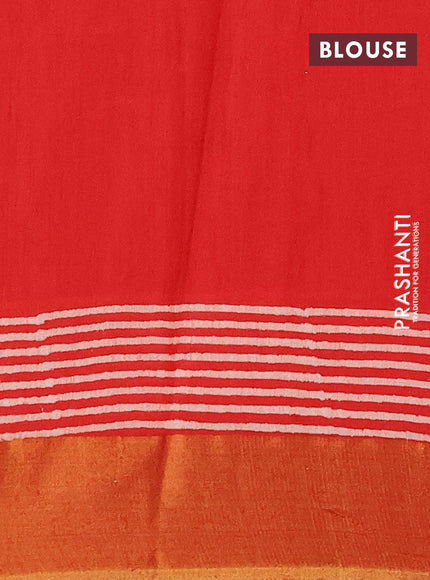 Bhagalpuri saree red with warli butta prints and zari woven border - {{ collection.title }} by Prashanti Sarees