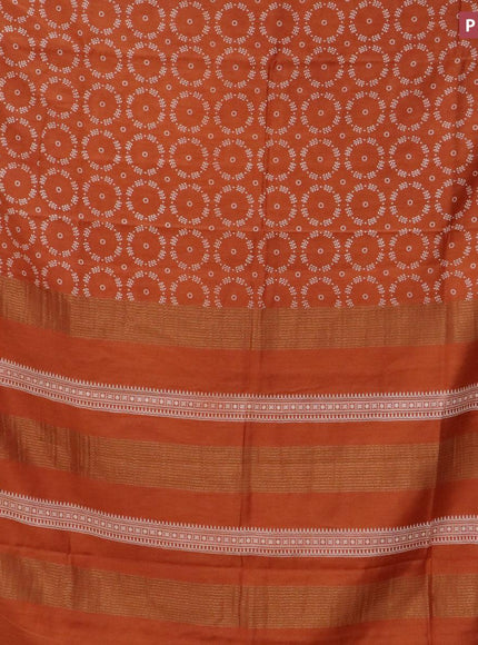 Bhagalpuri saree rust orange with allover butta prints and zari woven border - {{ collection.title }} by Prashanti Sarees