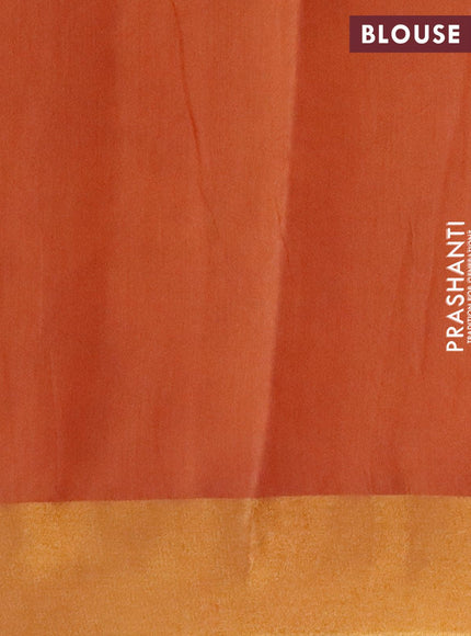 Bhagalpuri saree rust orange with allover butta prints and zari woven border - {{ collection.title }} by Prashanti Sarees