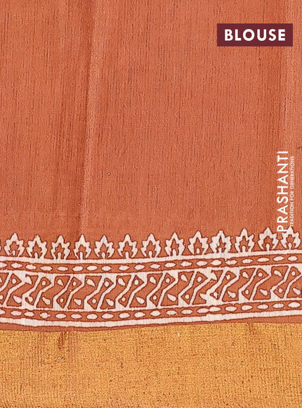 Bhagalpuri saree rust shade with butta prints and zari woven border - {{ collection.title }} by Prashanti Sarees