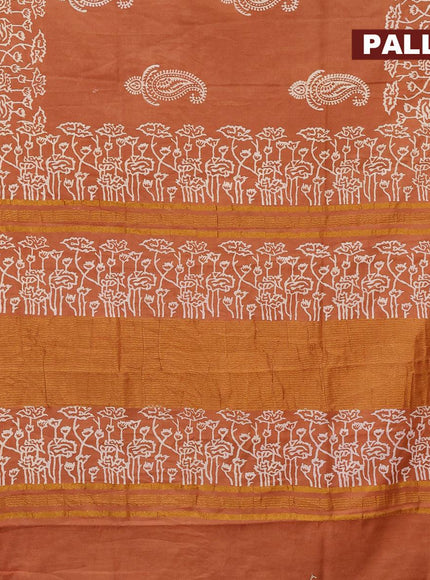 Bhagalpuri saree rust shade with paisley butta prints and zari woven border - {{ collection.title }} by Prashanti Sarees