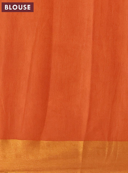 Bhagalpuri saree rustic orange with allover butta prints and zari woven border - {{ collection.title }} by Prashanti Sarees