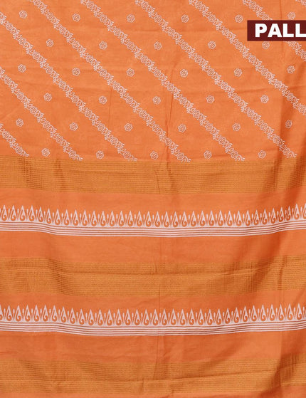 Bhagalpuri saree rustic orange with allover prints and zari woven border - {{ collection.title }} by Prashanti Sarees