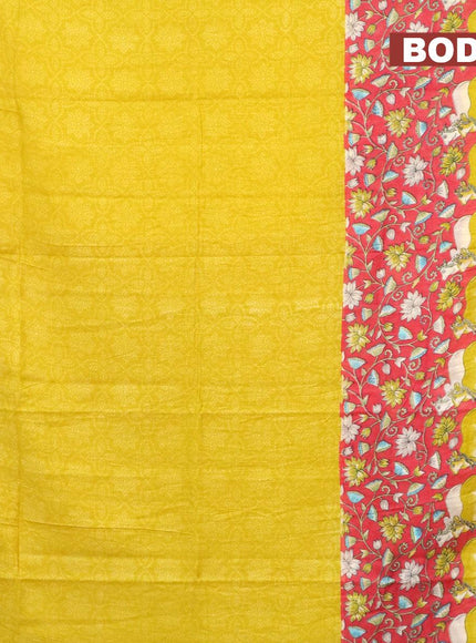 Bhagalpuri saree yellow and red with allover bandhani prints and long pichwai printed zari woven border - {{ collection.title }} by Prashanti Sarees