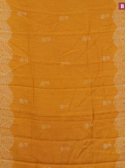 Bhagalpuri saree yellow with butta prints and zari woven border - {{ collection.title }} by Prashanti Sarees