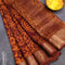 Binny silk saree brown with allover batik prints and zari woven border - {{ collection.title }} by Prashanti Sarees