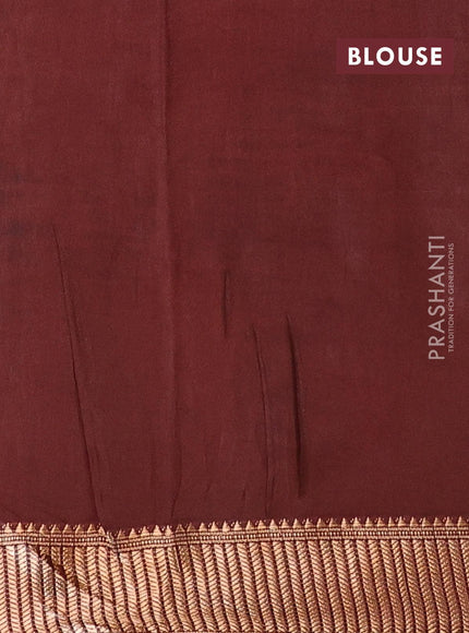 Binny silk saree brown with allover batik prints and zari woven border - {{ collection.title }} by Prashanti Sarees