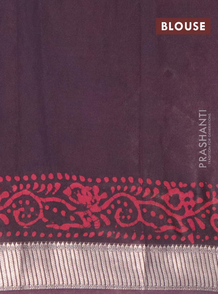 Binny Silk saree deep wine shade and pink with allover batik prints and zari woven border - {{ collection.title }} by Prashanti Sarees