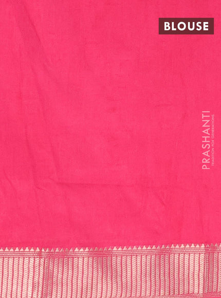 Binny silk saree pink with allover batik prints and zari woven border - {{ collection.title }} by Prashanti Sarees