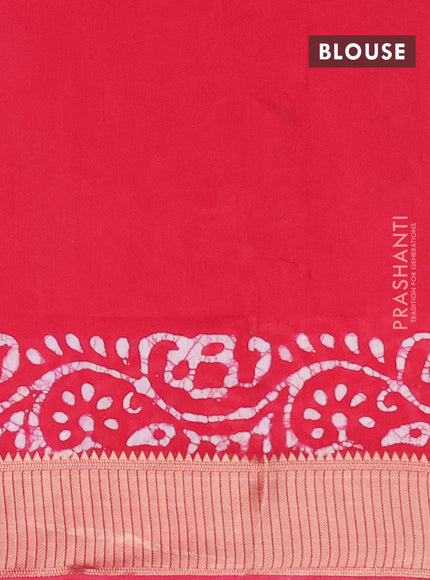 Binny silk saree pink with allover batik prints and zari woven border - {{ collection.title }} by Prashanti Sarees