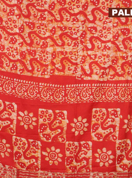 Binny Silk saree red shade with allover batik prints and zari woven border - {{ collection.title }} by Prashanti Sarees