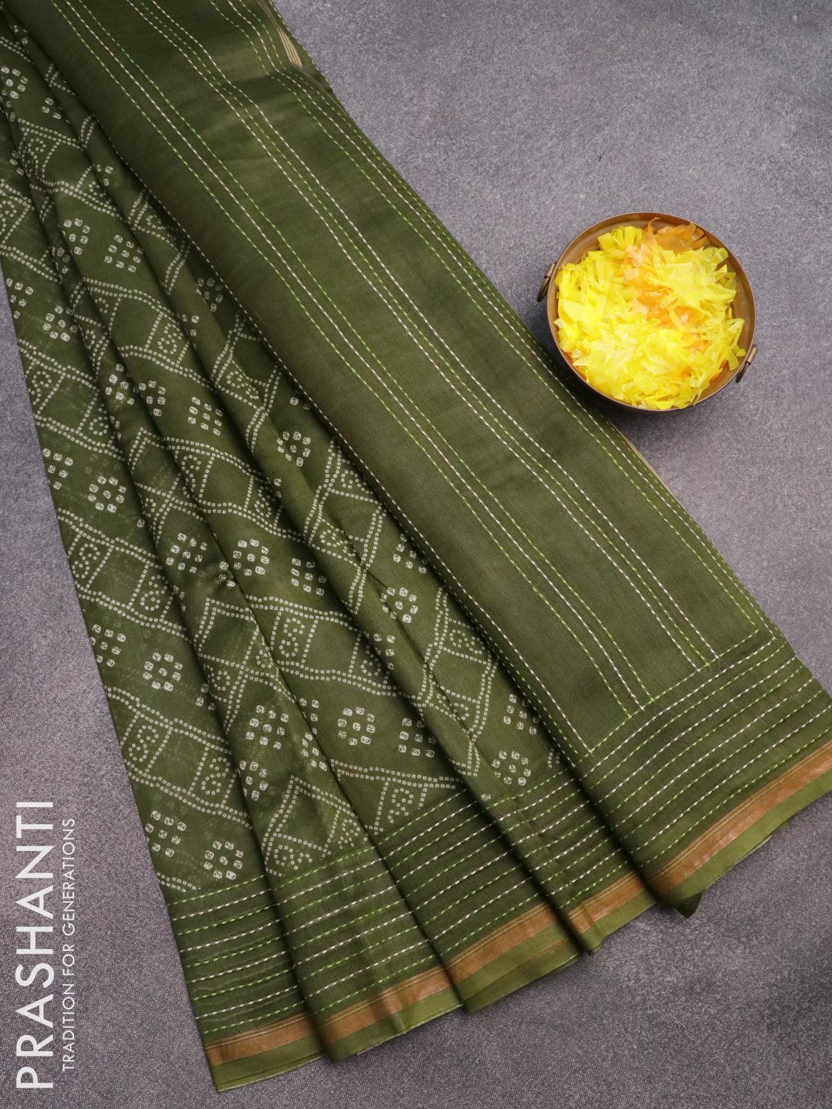Cotton Bandhej Bandhani Saree with blouse Piece – Indiana Lifestyle