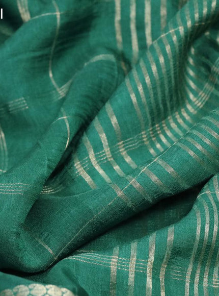 Dola silk saree green and deep jamun shade with allover zari checked pattern and rich zari woven border - {{ collection.title }} by Prashanti Sarees