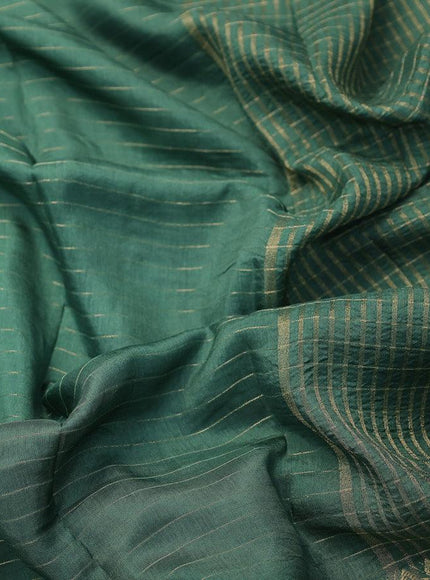 Dola silk saree green and maroon with allover zari woven stripes pattern and long zari woven border with embroidery work blouse - {{ collection.title }} by Prashanti Sarees