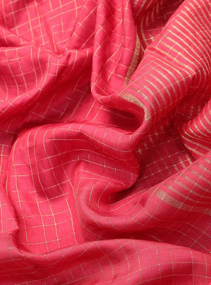 Dola silk saree maroon and pastel pink with zari checked pattern and zari woven border with embroidery work blouse - {{ collection.title }} by Prashanti Sarees