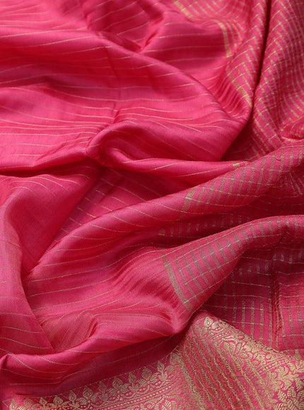 Dola silk saree pink shade and black with zari checked pattern and long zari woven border with embroidery work blouse - {{ collection.title }} by Prashanti Sarees