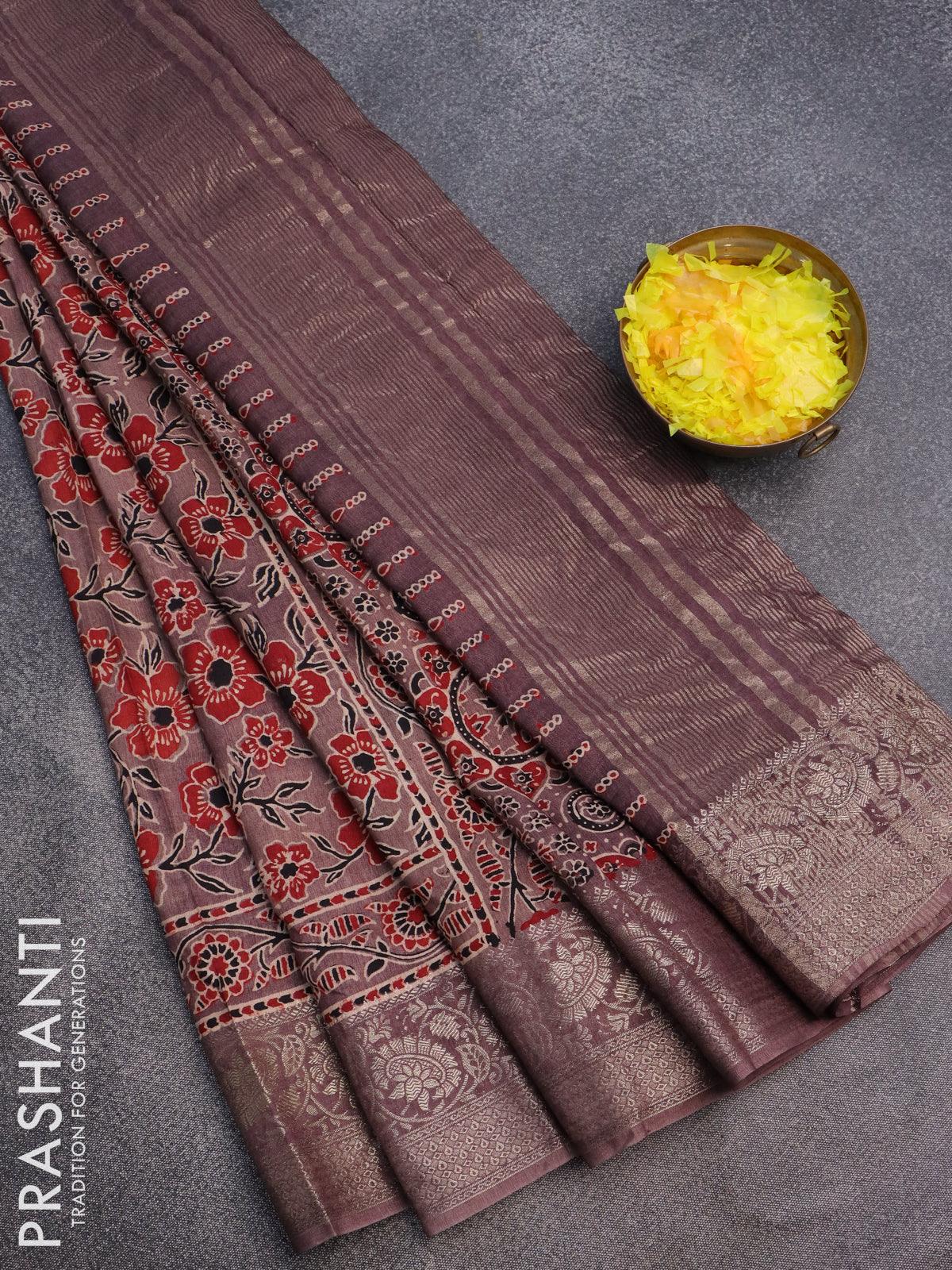 Ajrak Silk Sarees - Buy Ajrak Silk Sarees Online in India | Myntra