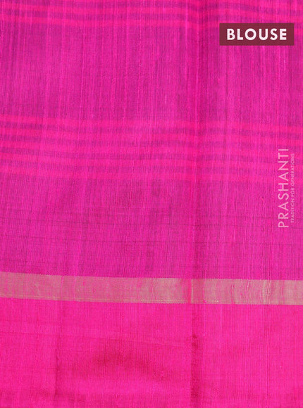 Dupion silk saree deep wine shade and pink with allover stripes pattern and zari woven simple border - {{ collection.title }} by Prashanti Sarees