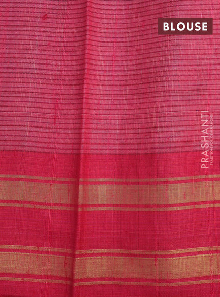 Dupion silk saree off white and red with allover checked pattern and temple design rettapet zari woven border - {{ collection.title }} by Prashanti Sarees