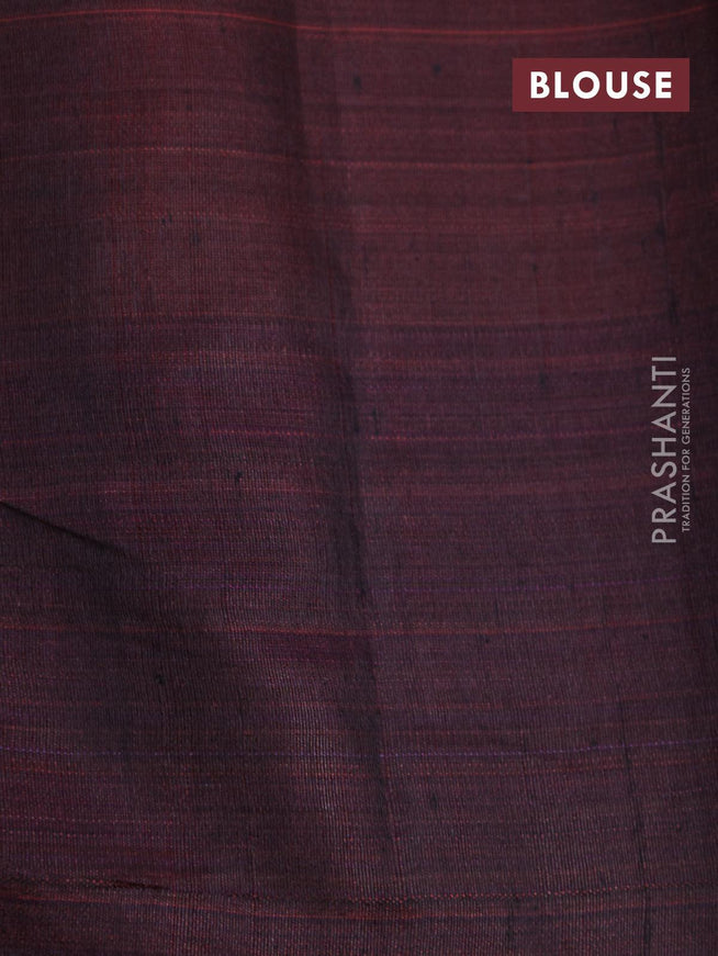 Dupion silk saree red and maroon with plain body and temple design border - {{ collection.title }} by Prashanti Sarees