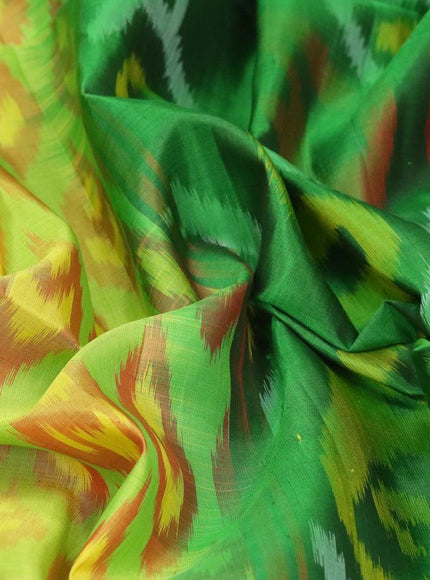 Ikat soft silk saree light green and green with allover ikat weaves and zari woven border - {{ collection.title }} by Prashanti Sarees