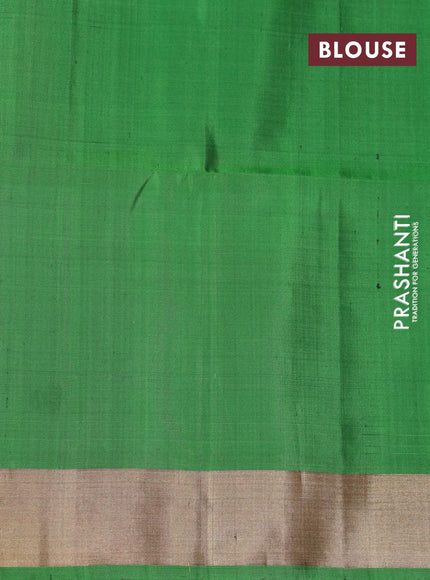 Ikat soft silk saree light green and green with allover ikat weaves and zari woven border - {{ collection.title }} by Prashanti Sarees