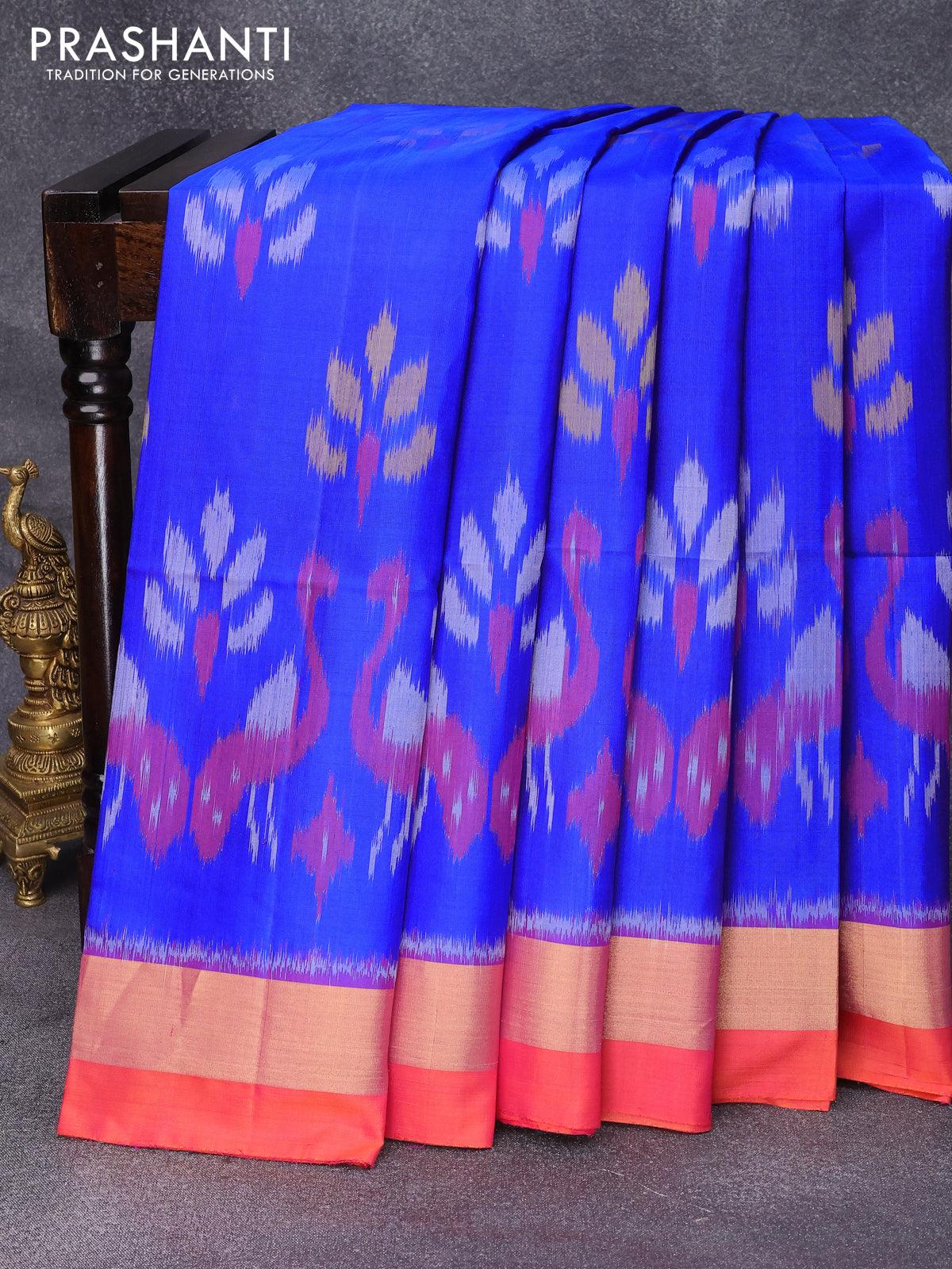 Buy Pervas Women's Banarasi Saree Pure Kanjivaram Silk Saree Soft Design  Wear Pattu Sarees Latest Cotton With Blouse Piece for Wedding sadi new  ladies 2023 (BS09 Paithani) (Royal Blue) at Amazon.in