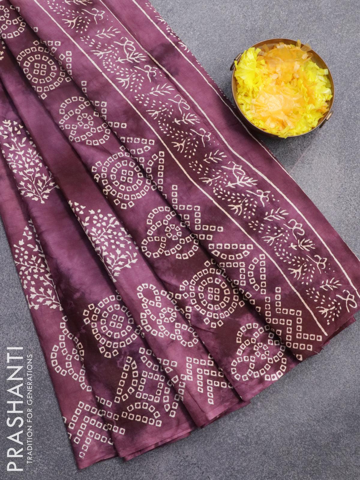 Jaipur cotton saree grey with paisley butta prints and printed border –  Prashanti Sarees