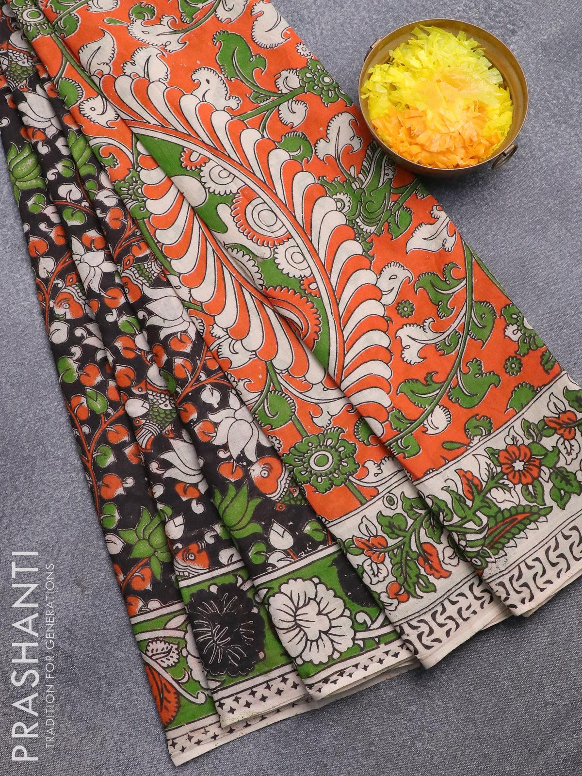 Soft Linen Cotton saree with Beautiful Kalamkari print | Trendy sarees,  Saree wedding, Saree