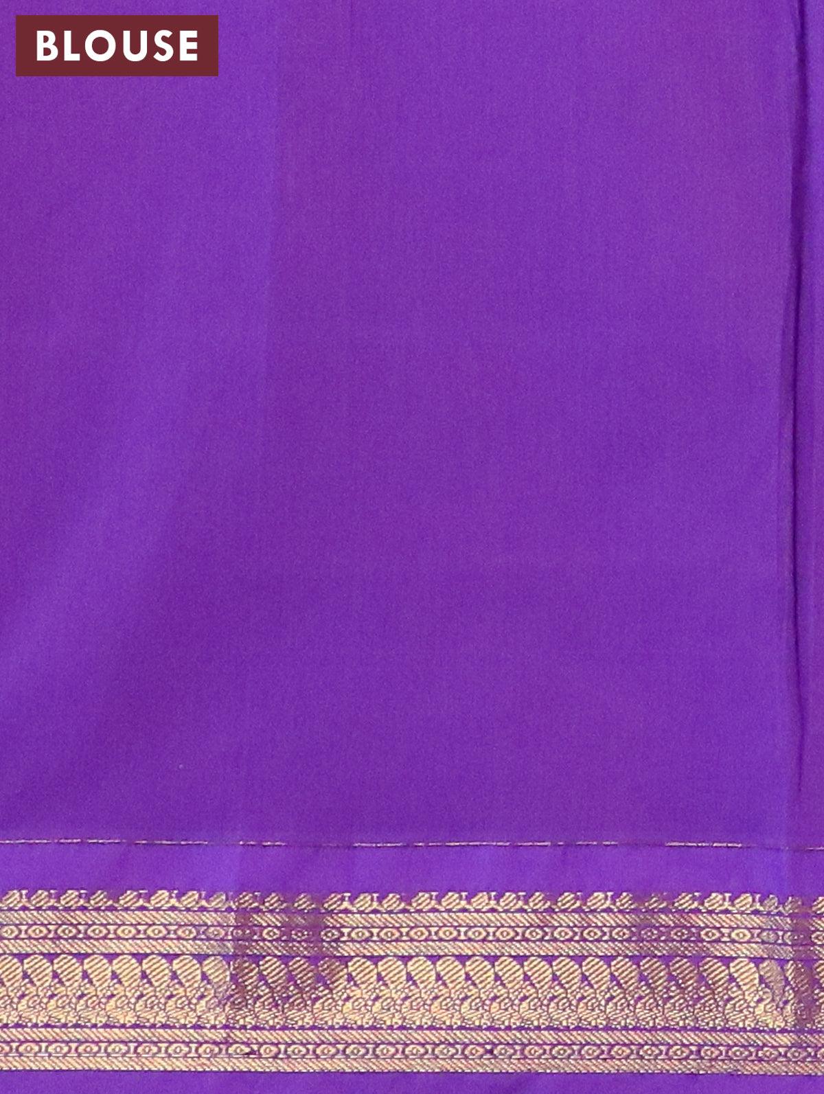Kalyani cotton saree magenta pink and blue with thread woven