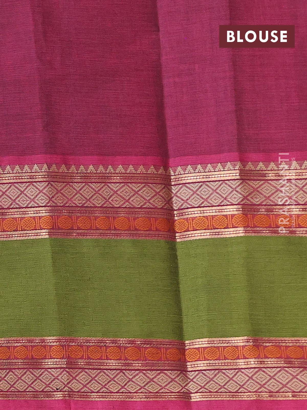 Coffee Brown Handwoven Kanchi Cotton Saree | Avishya.com