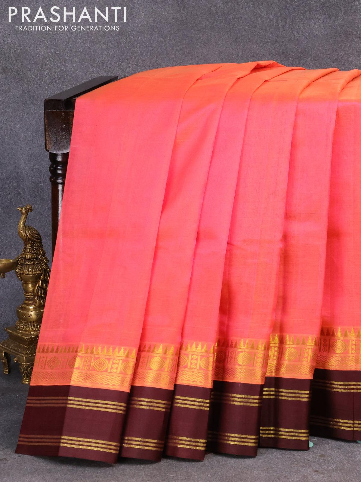 Kuppadam silk sarees | Kuppadam saree with all over buties and pochampally  border saree design online from weavers | KUPP0023933