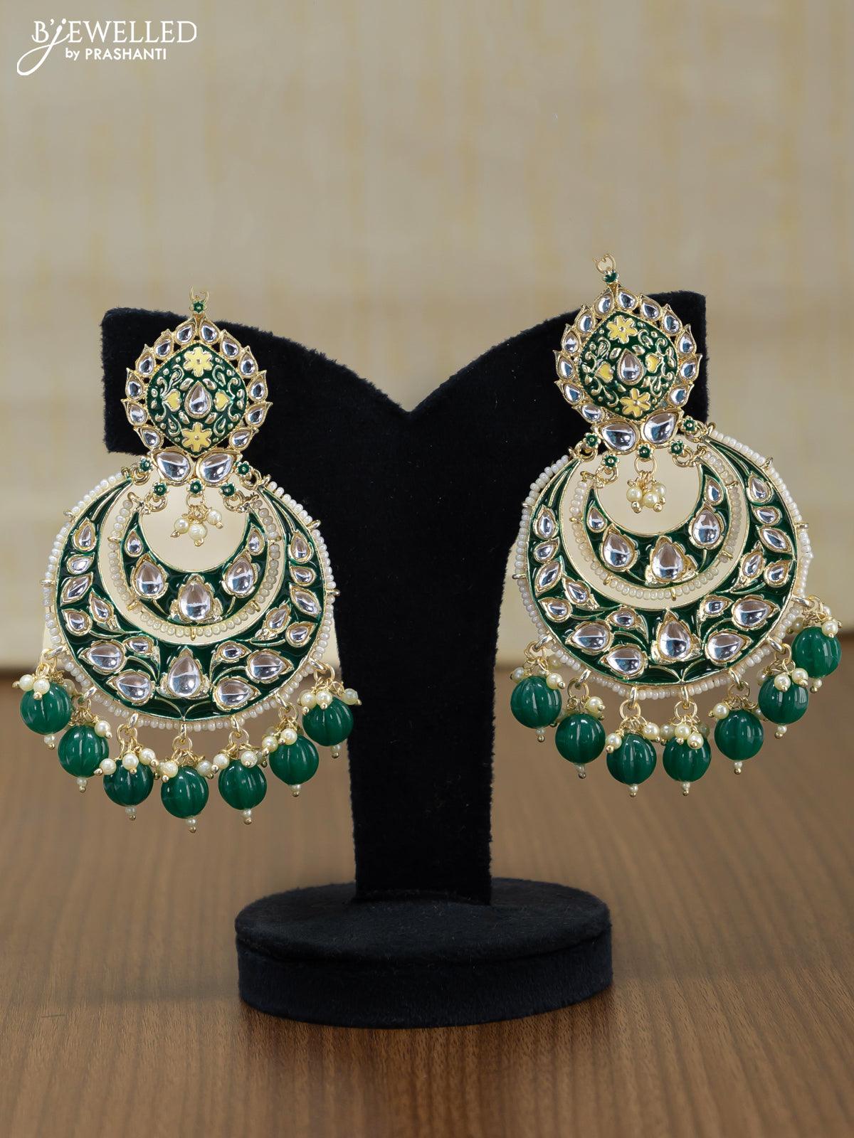 Buy Now Green Polki Earrings - Timeless Beauty – Joules by Radhika