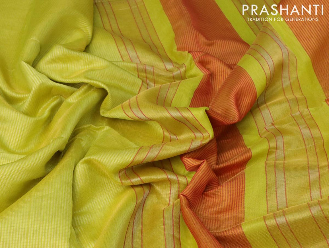 Buy Padmini Yellow Maheshwari Cotton Silk Saree - House Of