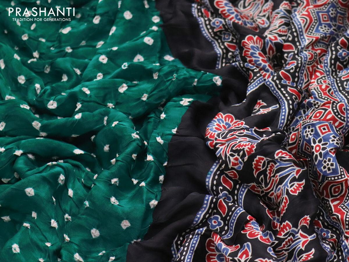 Buy Black Ajrakh Hand Block Printed Modal Silk Saree Online in India - Etsy  | Stylish sarees, Saree trends, Indian silk sarees